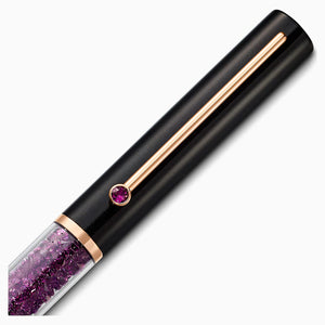 Bolígrafo Crystalline Gloss, negro y violeta, baño tono oro rosa